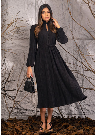 LORENA SHIRRED COLLAR DRESS